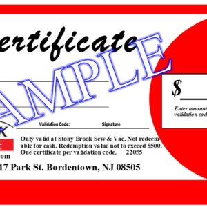GIFT CERTIFICATE SAMPLE